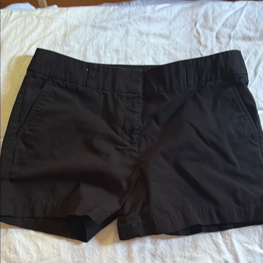 LOFT Black Bermuda Shorts with Flat Front Design
